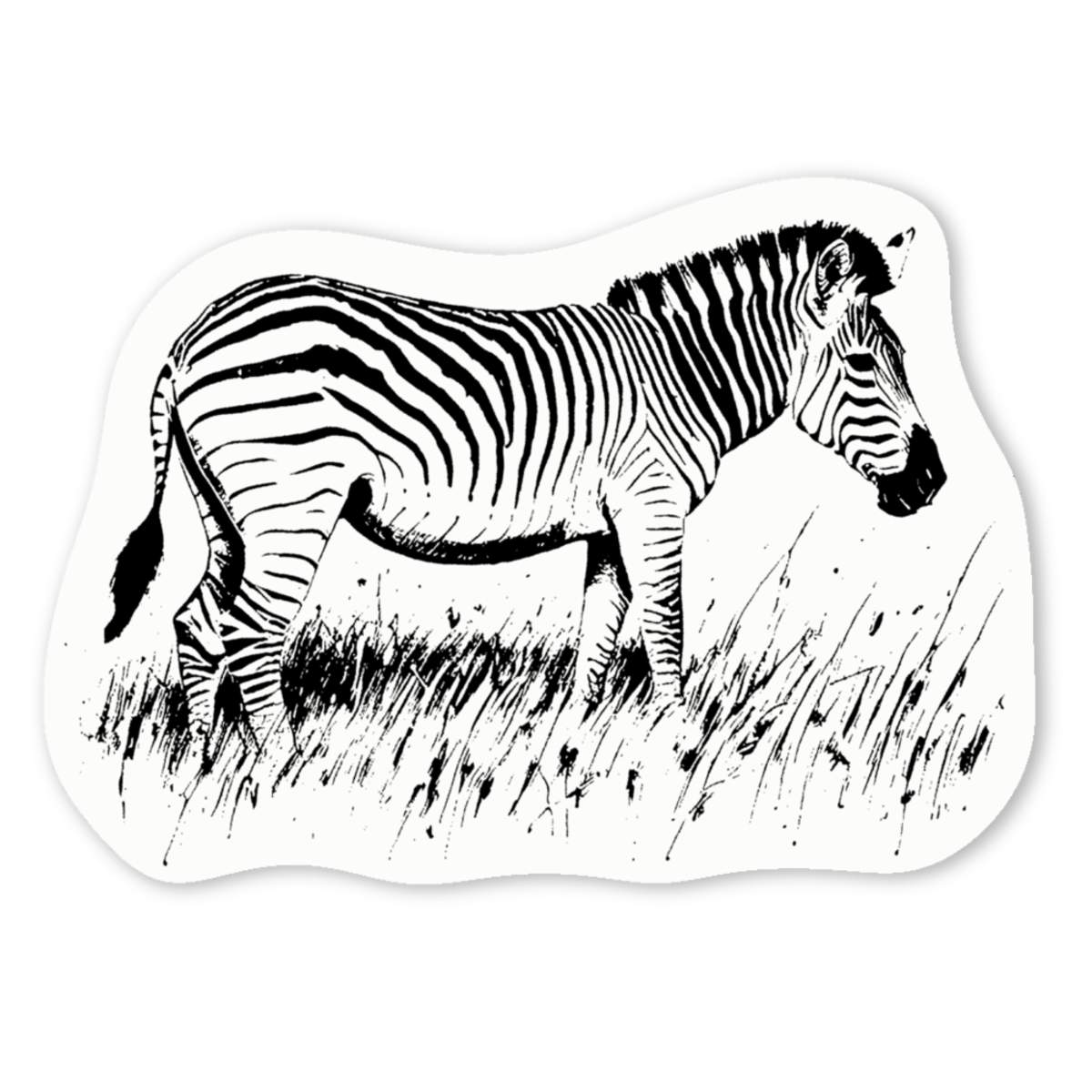 'Zebra Grazing on Grass' Premium Vinyl Decal Stickers – Waterproof, Durable & Easy to Apply - Ideal for Cars, Windows, Bins and More (DW046214)