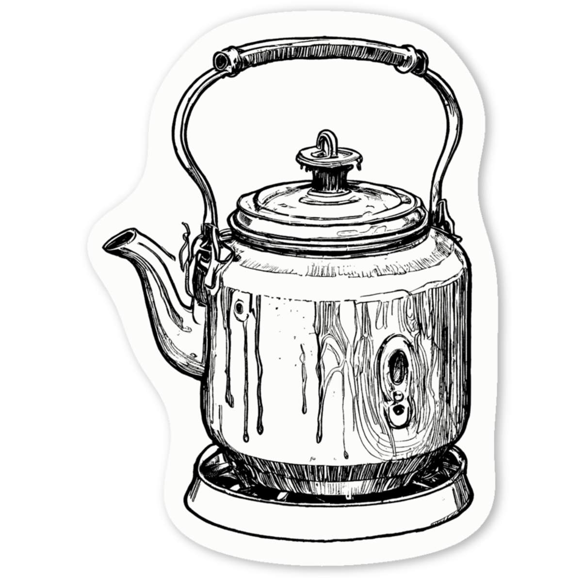 'Stove Top Kettle' Premium Vinyl Decal Stickers – Waterproof, Durable & Easy to Apply - Ideal for Cars, Windows, Bins and More (DW046557)