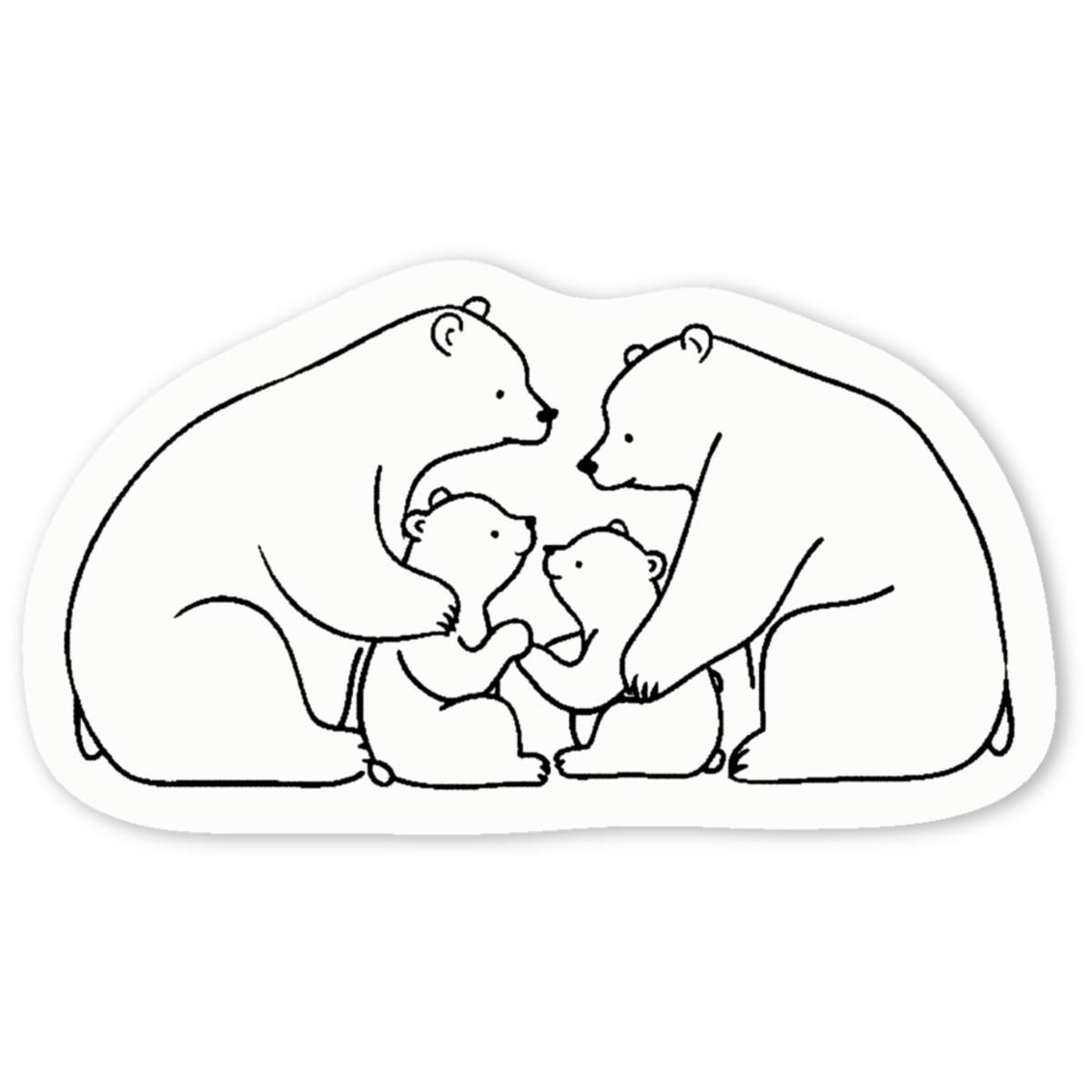 'Bear Family' Premium Vinyl Decal Stickers – Waterproof, Durable & Easy to Apply - Ideal for Cars, Windows, Bins and More (DW047123)