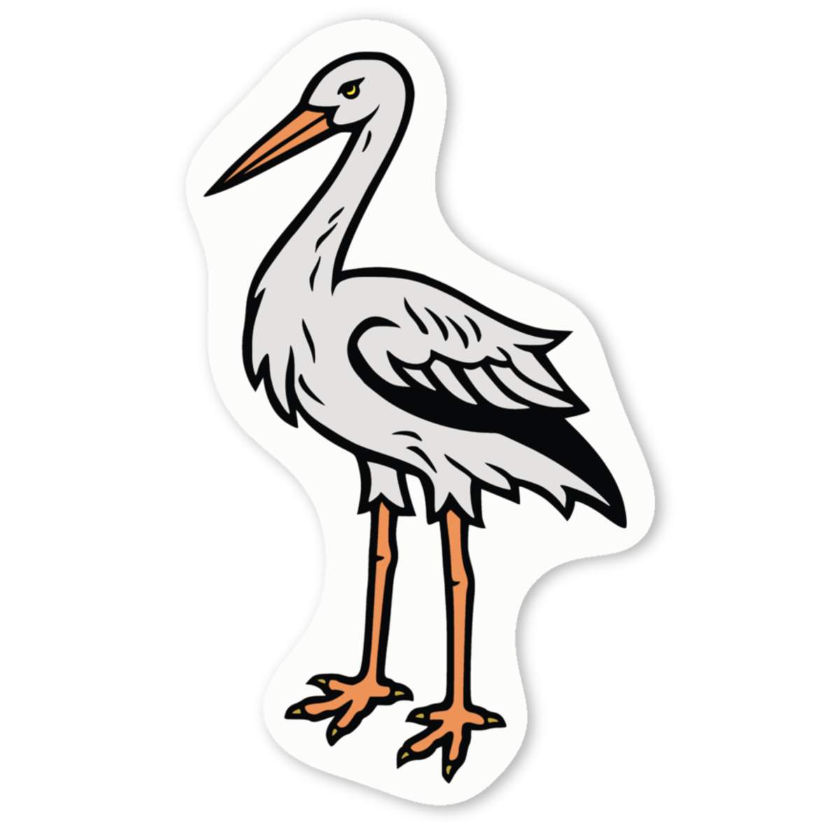 'Bird Stork ' Premium Vinyl Decal Stickers – Waterproof, Durable & Easy to Apply - Ideal for Cars, Windows, Bins and More (DW047272)