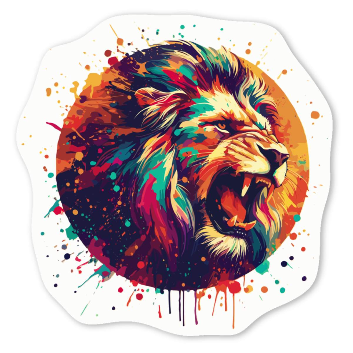'Roaring Lion' Premium Vinyl Decal Stickers – Waterproof, Durable & Easy to Apply - Ideal for Cars, Windows, Bins and More (DW047541)