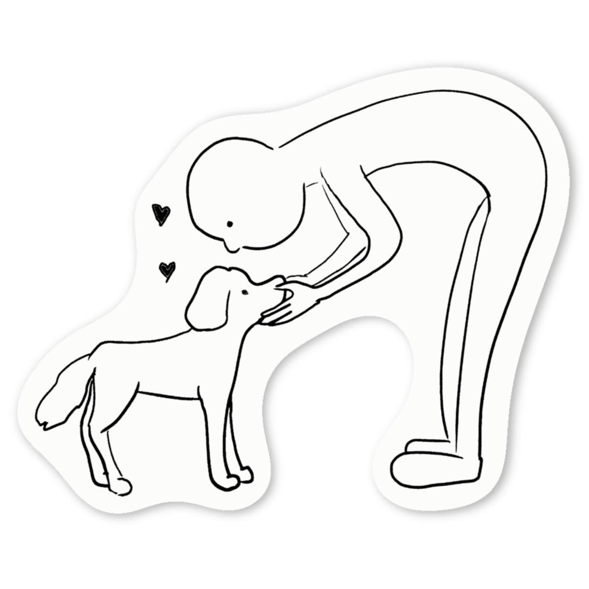 'Human And Dog' Premium Vinyl Decal Stickers – Waterproof, Durable & Easy to Apply - Ideal for Cars, Windows, Bins and More (DW047562)