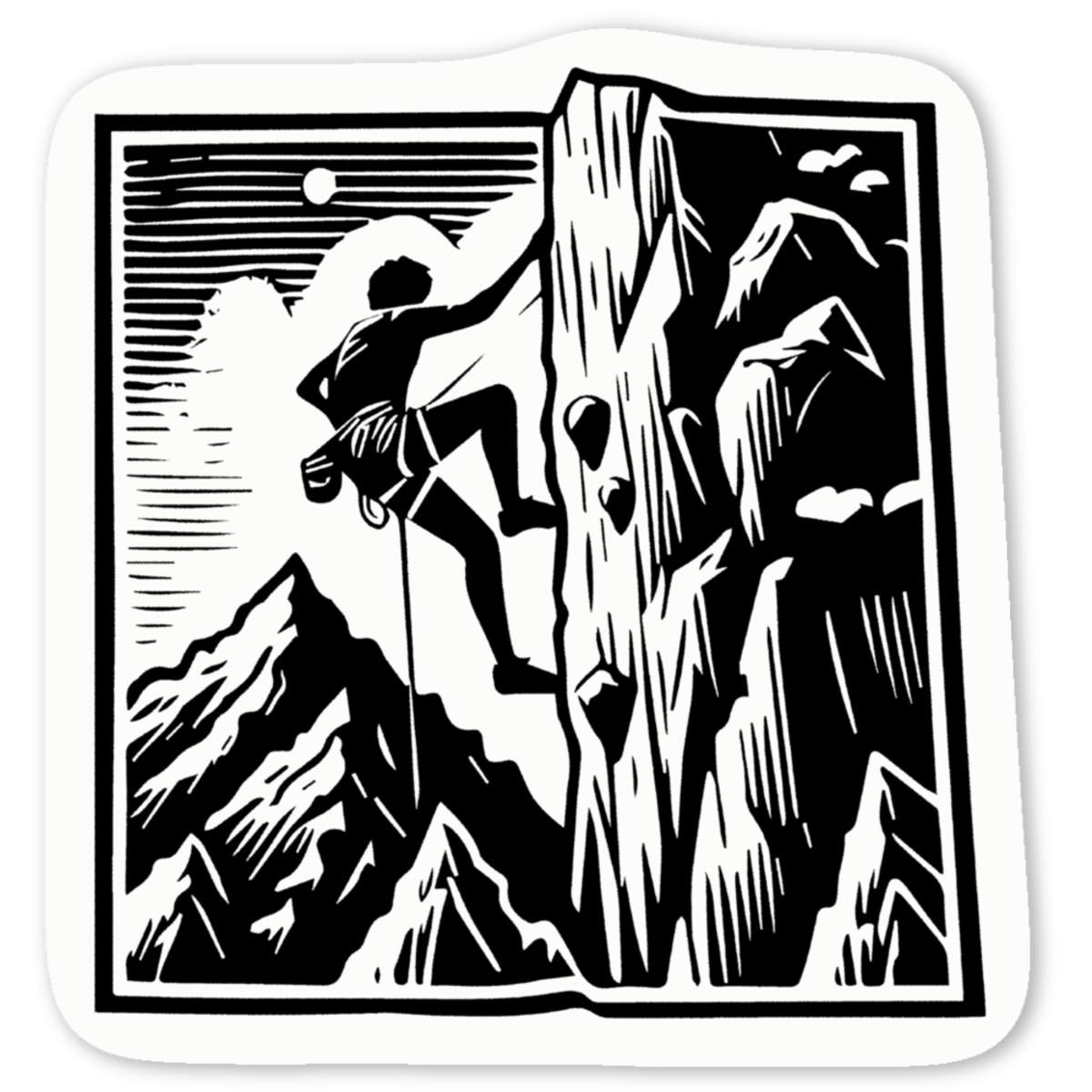 'Mountain Rock Climbing' Premium Vinyl Decal Stickers – Waterproof, Durable & Easy to Apply - Ideal for Cars, Windows, Bins and More (DW047699)