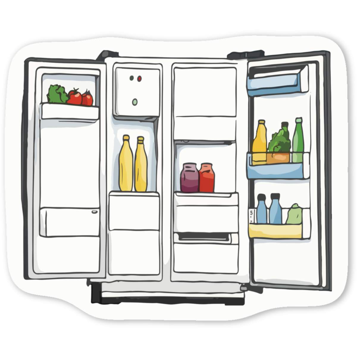 'Open Fridge' Premium Vinyl Decal Stickers – Waterproof, Durable & Easy to Apply - Ideal for Cars, Windows, Bins and More (DW048060)
