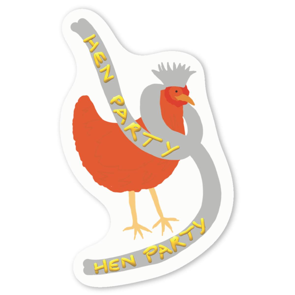 4 x 'Hen Party Hen' White Premium Vinyl Decal Stickers – Waterproof, Durable & Easy to Apply - For Car Bumpers, Windows, Bins & More - Small (50mm) (DW00118124)
