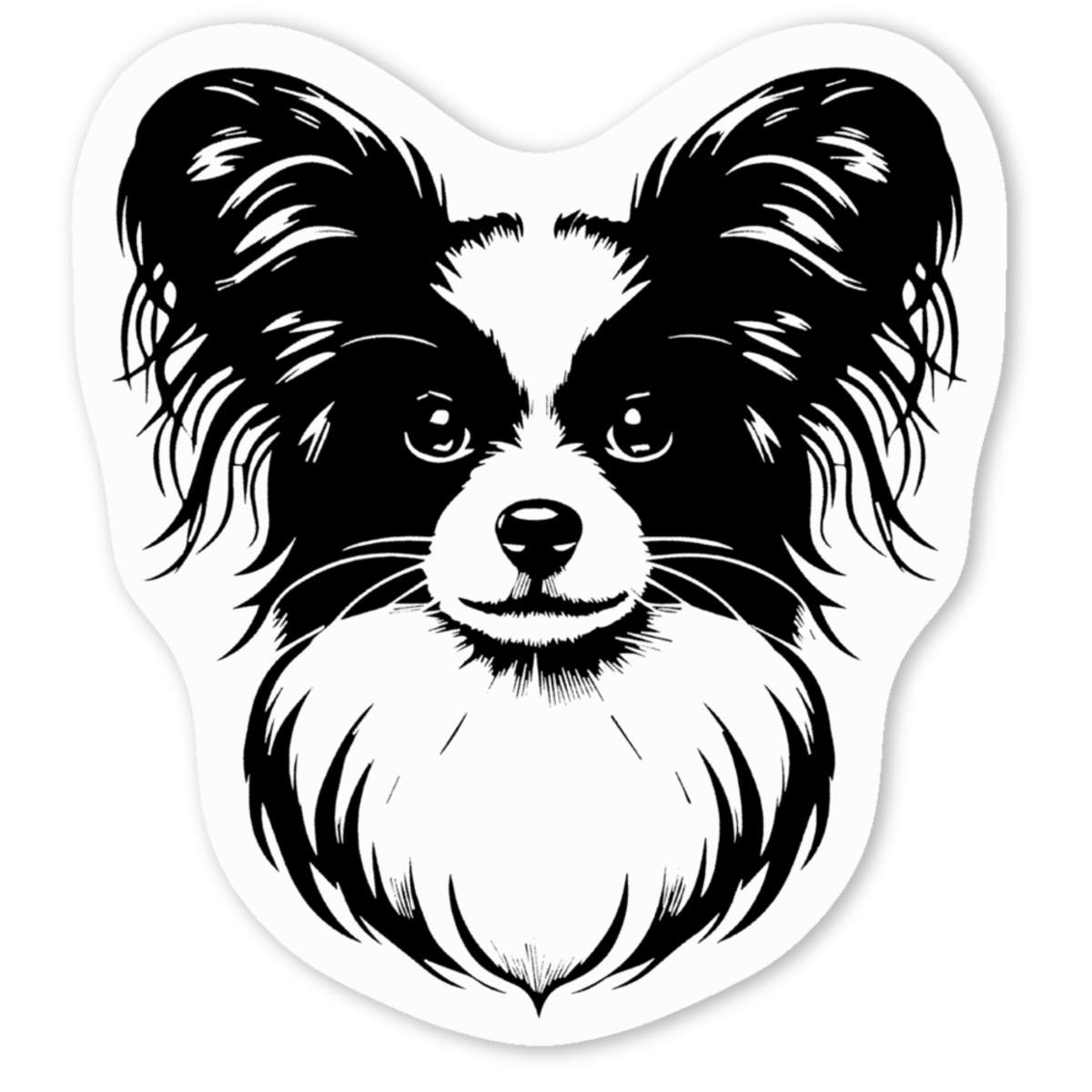 4 x 'Papillon Dog' White Premium Vinyl Decal Stickers – Waterproof, Durable & Easy to Apply - For Car Bumpers, Windows, Bins & More - Small (50mm) (DW00120248)