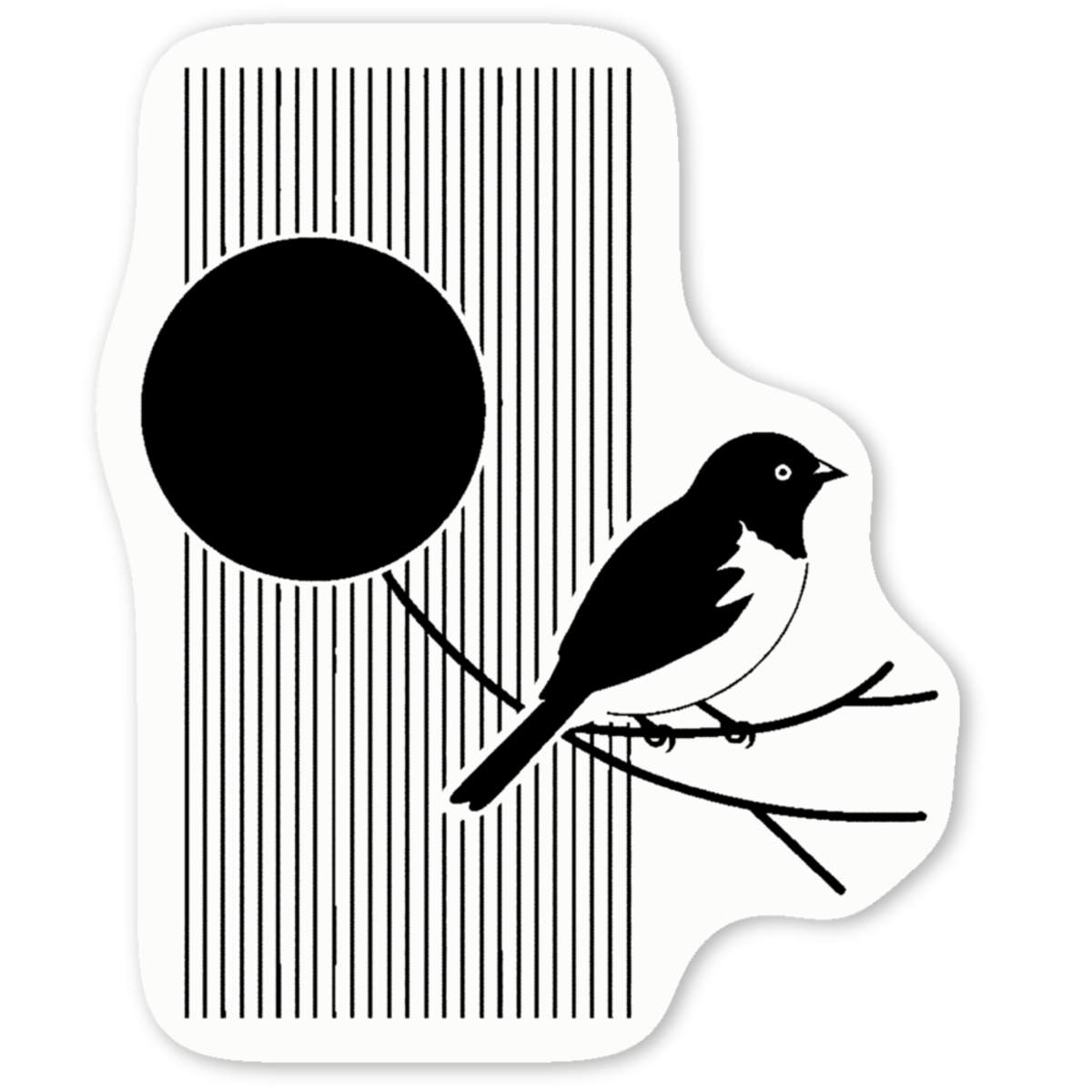 'Minimalistic Bird with Moon' Premium Vinyl Decal Stickers – Waterproof, Durable & Easy to Apply - Ideal for Cars, Windows, Bins and More (DW048798)