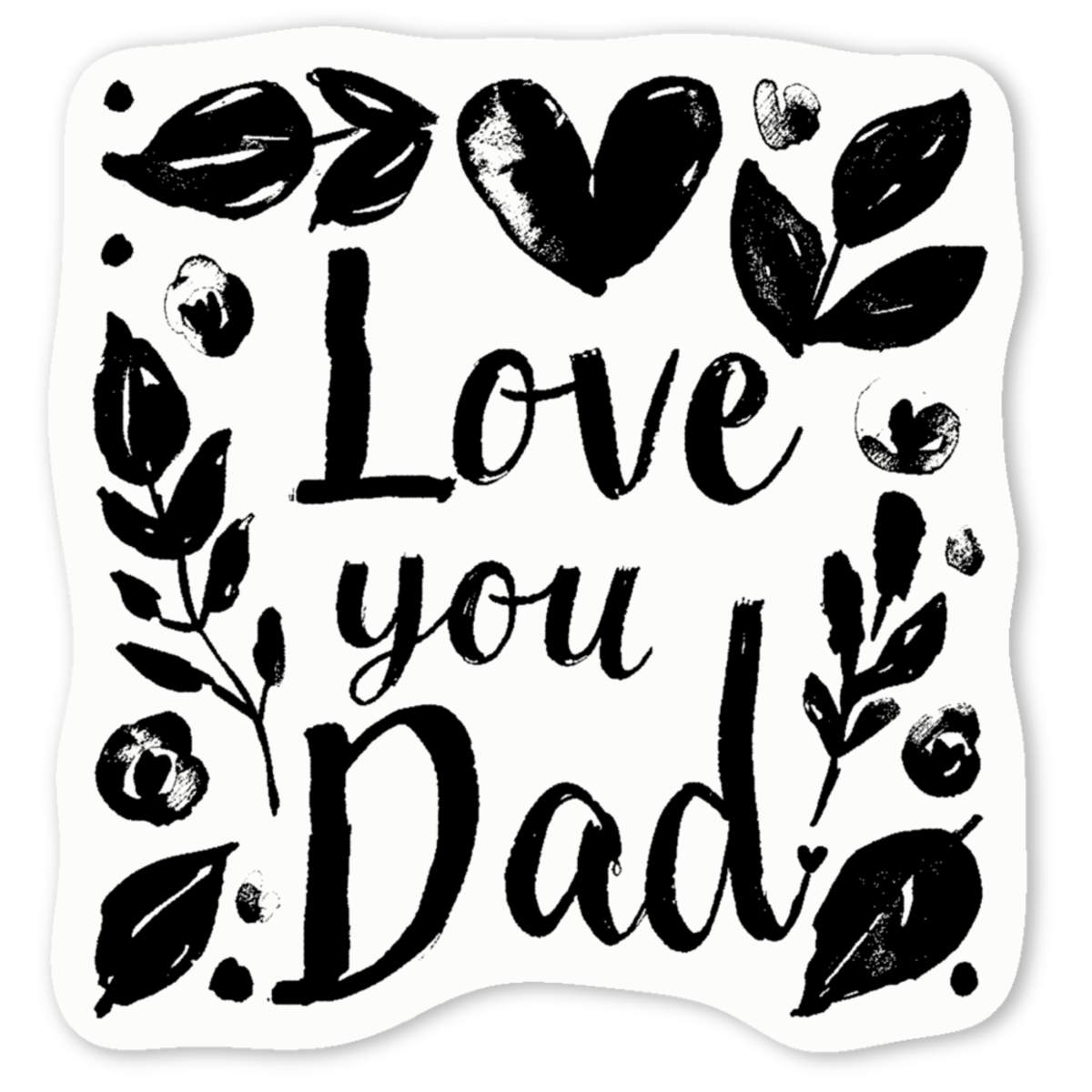 'Love You Dad with Leafs' Premium Vinyl Decal Stickers – Waterproof, Durable & Easy to Apply - Ideal for Cars, Windows, Bins and More (DW048809)