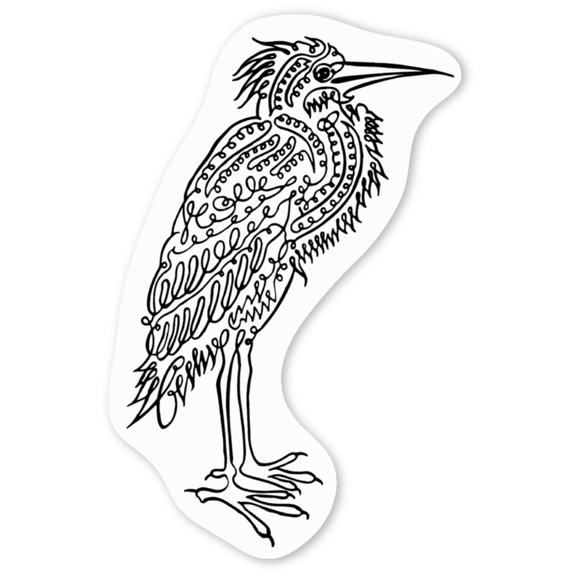 'Calligraphy Heron' Premium Vinyl Decal Stickers – Waterproof, Durable & Easy to Apply - Ideal for Cars, Windows, Bins and More (DW049542)