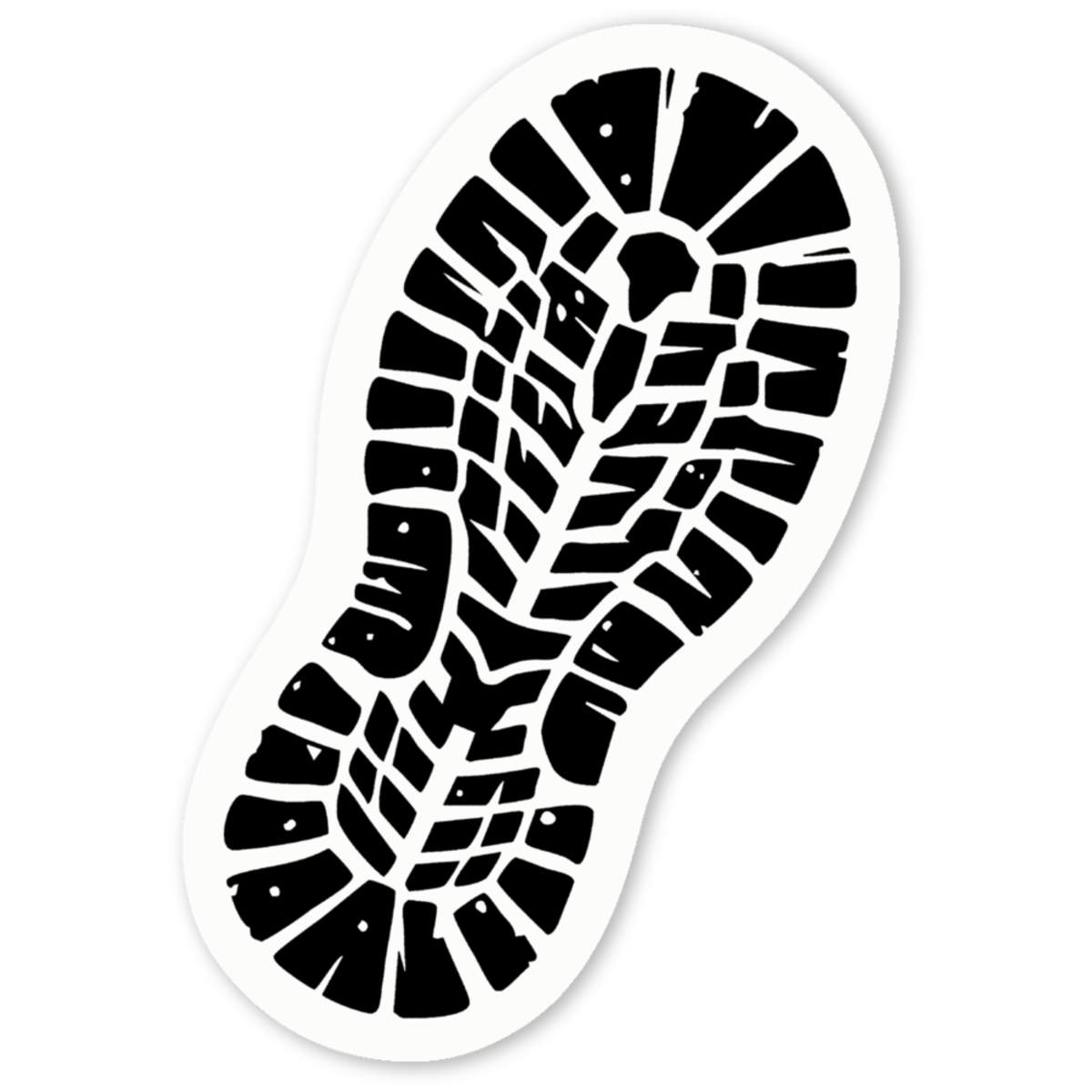 'Boot Print' White Vinyl Decal Sticker - Waterproof Permanent Vinyl Decal for Cars, Windows and Bins (DW049897)