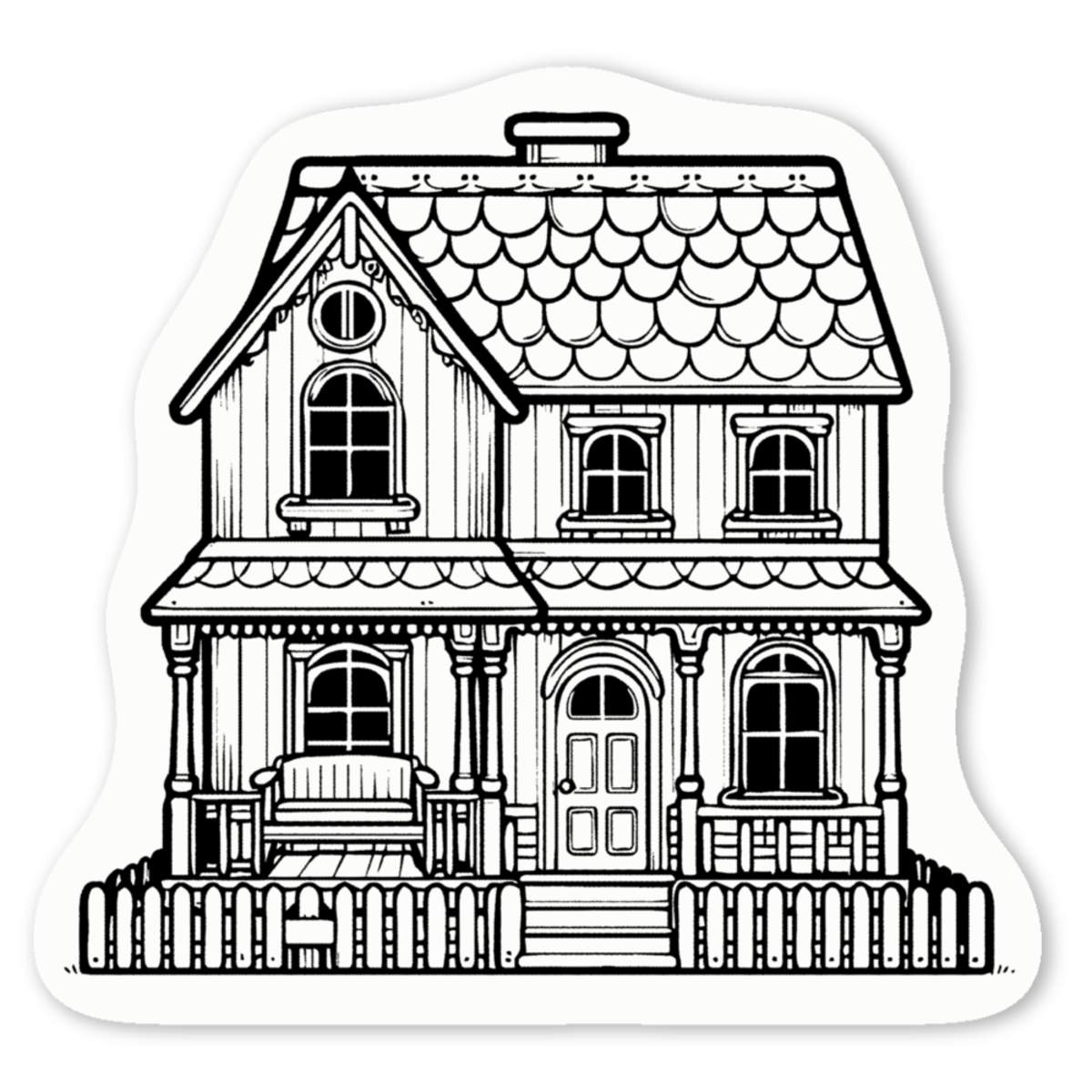 'Cute Dolls House' Premium Vinyl Decal Stickers – Waterproof, Durable & Easy to Apply - Ideal for Cars, Windows, Bins and More (DW049901)