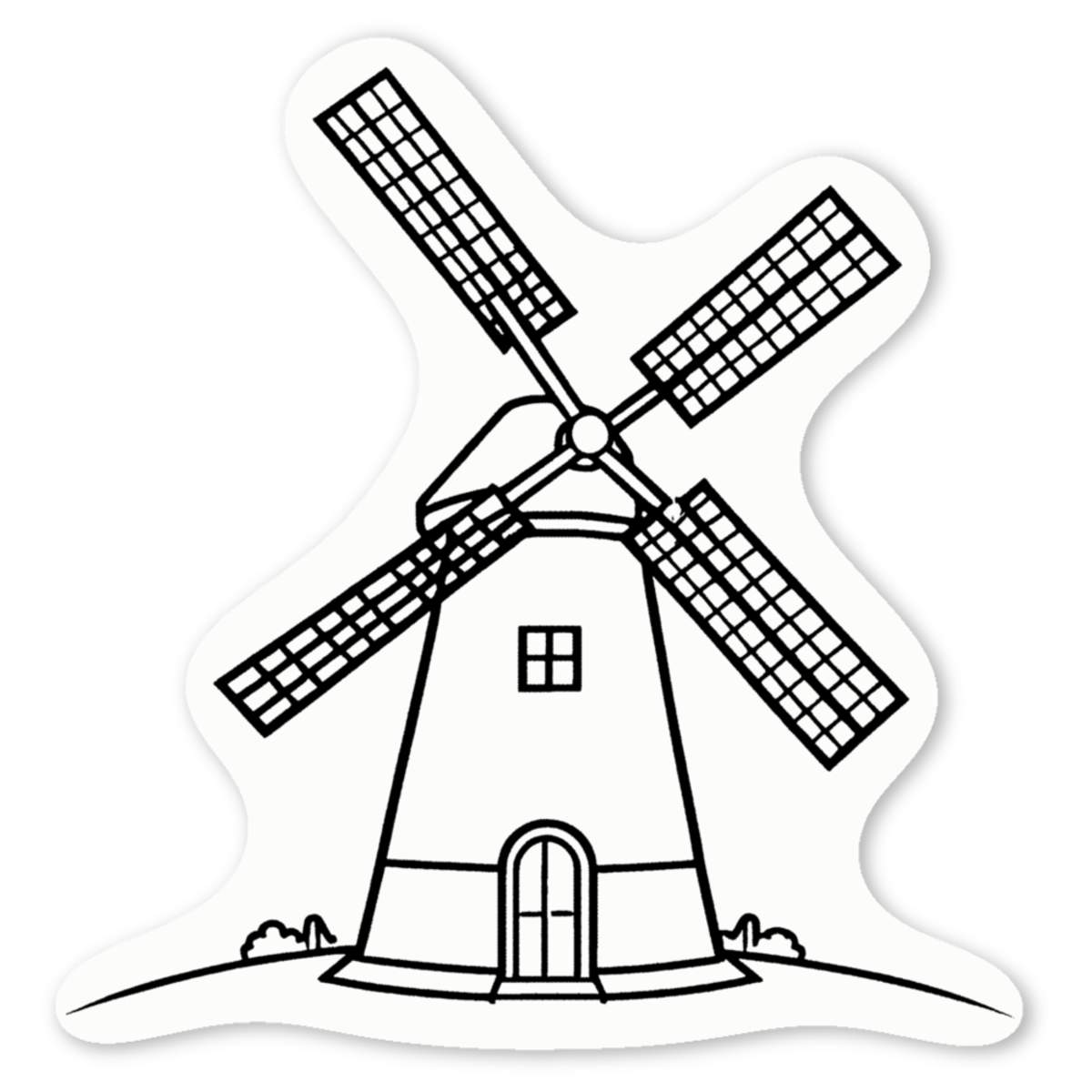 'Traditional Windmill' Premium Vinyl Decal Stickers – Waterproof, Durable & Easy to Apply - Ideal for Cars, Windows, Bins and More (DW050259)