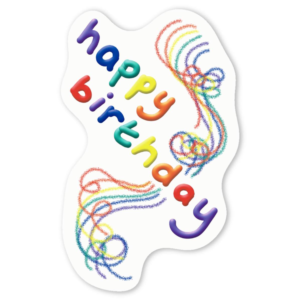 4 x 'Happy Birthday Rainbow ' White Premium Vinyl Decal Stickers – Waterproof, Durable & Easy to Apply - For Car Bumpers, Windows, Bins & More - Small (50mm) (DW00127348)