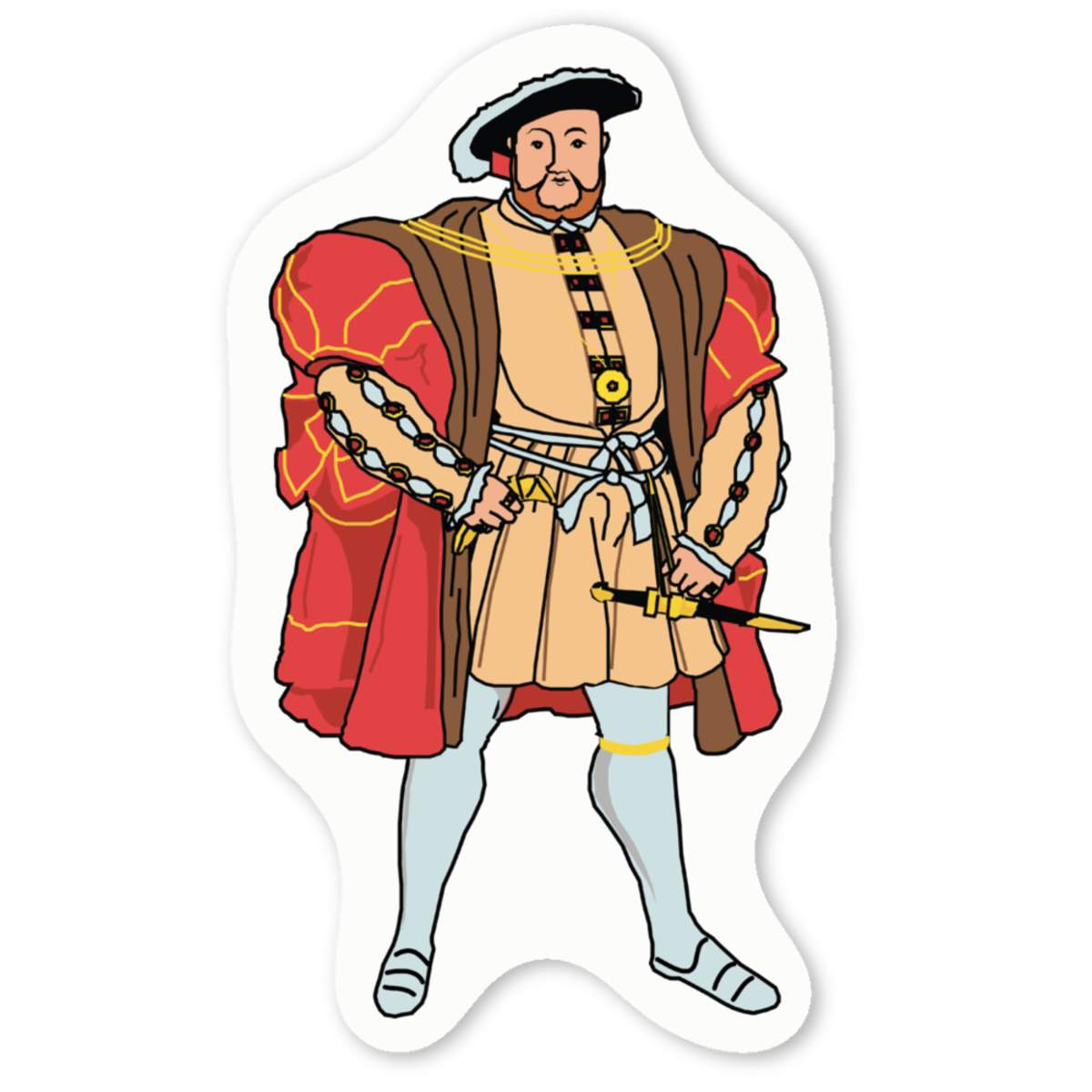 4 x 'King Henry VIII' White Premium Vinyl Decal Stickers – Waterproof, Durable & Easy to Apply - For Car Bumpers, Windows, Bins & More - Small (50mm) (DW00127424)