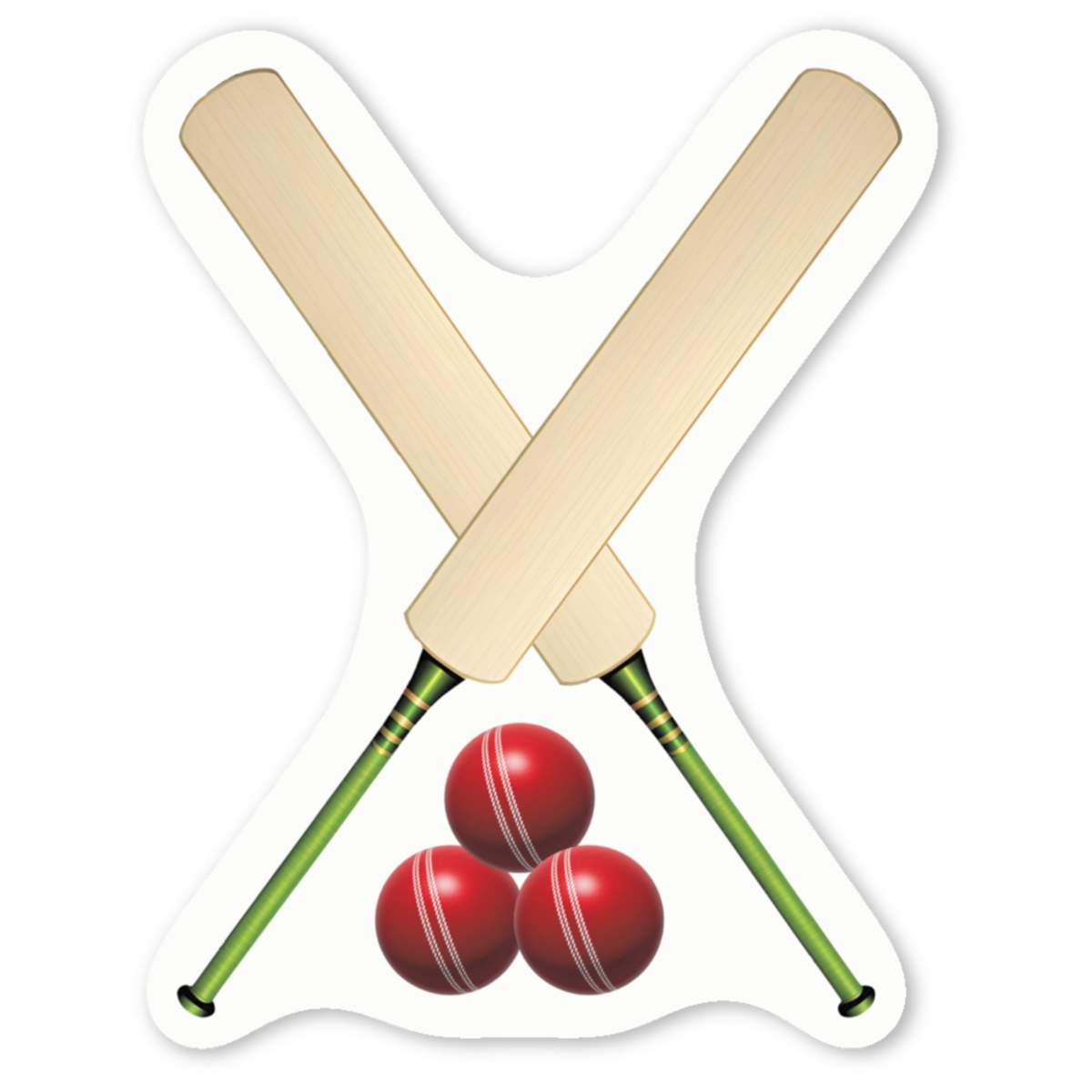 'Cricket Bats and Balls' Premium Vinyl Decal Stickers – Waterproof, Durable & Easy to Apply - Ideal for Cars, Windows, Bins and More (DW050807)