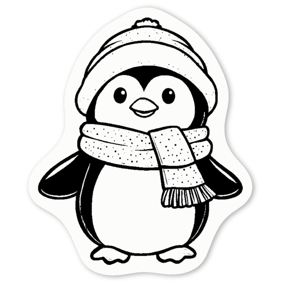 'Cute Penguin Wearing Scarf' Premium Vinyl Decal Stickers – Waterproof, Durable & Easy to Apply - Ideal for Cars, Windows, Bins and More (DW051118)