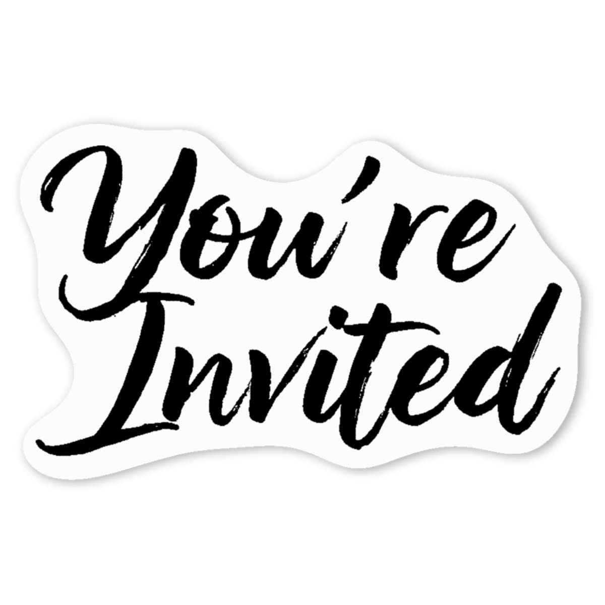 4 x 'You're Invited' White Premium Vinyl Decal Stickers – Waterproof, Durable & Easy to Apply - For Car Bumpers, Windows, Bins & More - Small (50mm) (DW00129352)