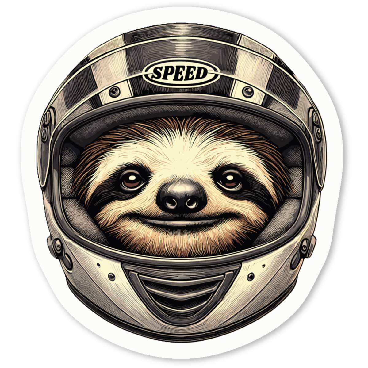 'Sloth Racing Driver' Premium Vinyl Decal Stickers – Waterproof, Durable & Easy to Apply - Ideal for Cars, Windows, Bins and More (DW051695)