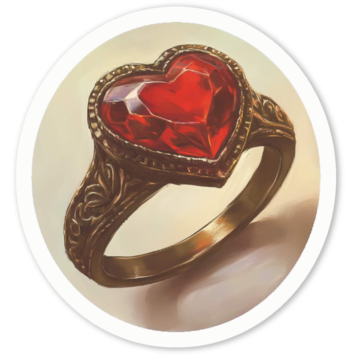 'Heart Ring' Premium Vinyl Decal Stickers – Waterproof, Durable & Easy to Apply - Ideal for Cars, Windows, Bins and More (DW052169)