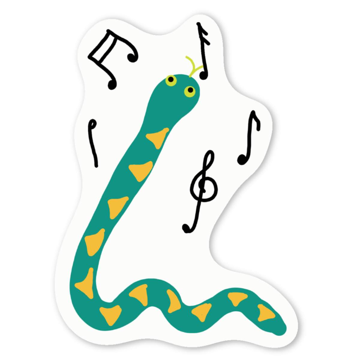 'A Musical Snake' Premium Vinyl Decal Stickers – Waterproof, Durable & Easy to Apply - Ideal for Cars, Windows, Bins and More (DW052304)