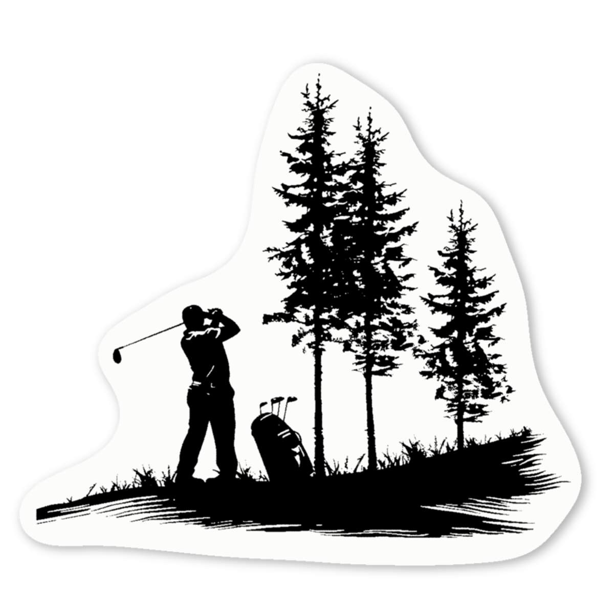 'Golfer Taking a Swing' Premium Vinyl Decal Stickers – Waterproof, Durable & Easy to Apply - Ideal for Cars, Windows, Bins and More (DW052696)
