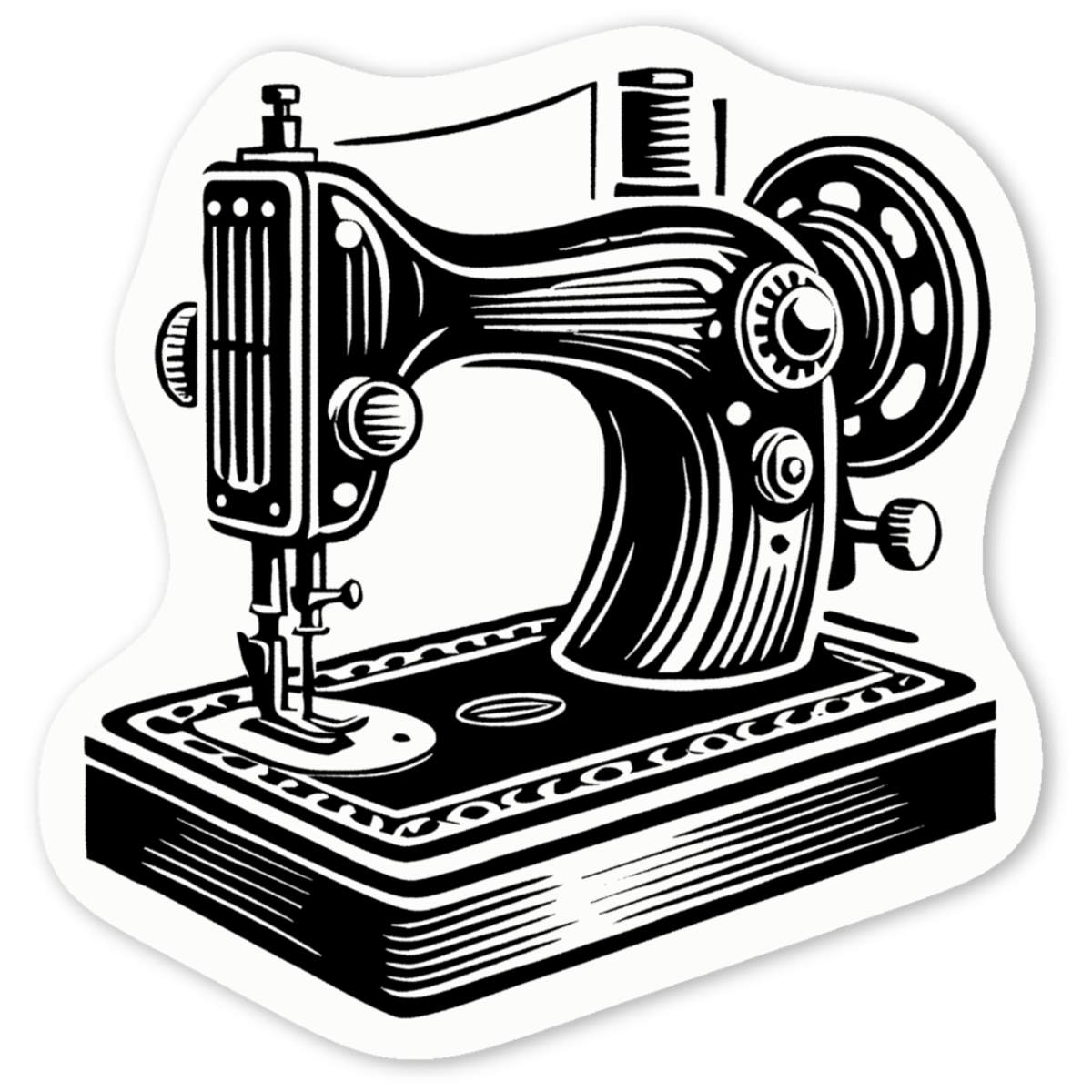 'Vintage Sewing Machine' Premium Vinyl Decal Stickers – Waterproof, Durable & Easy to Apply - Ideal for Cars, Windows, Bins and More (DW052742)
