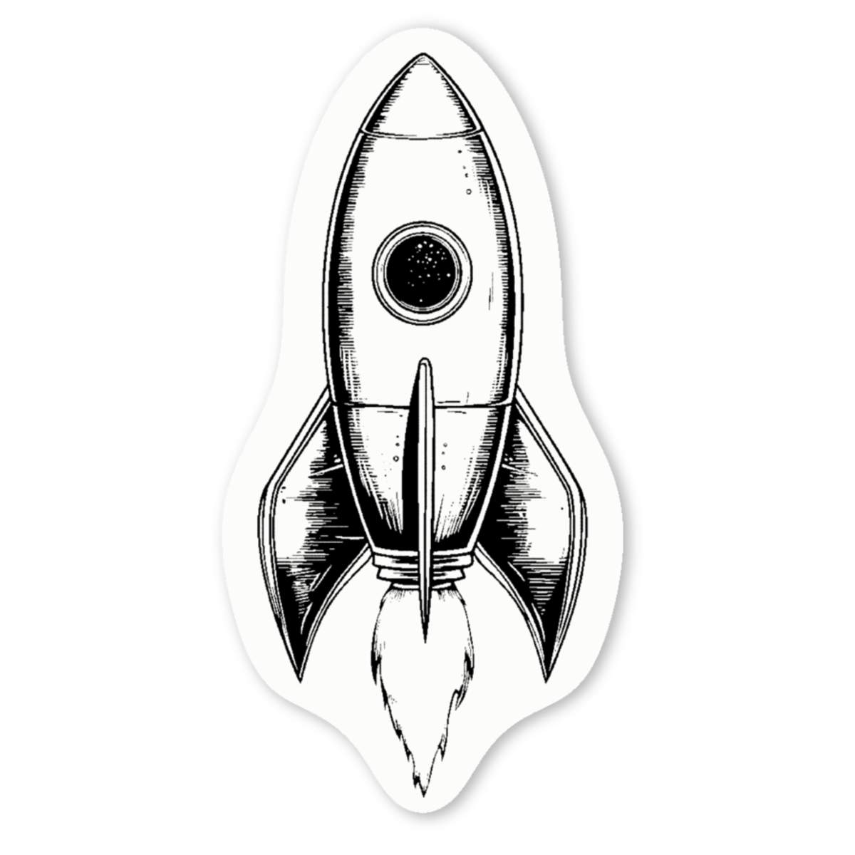 'Rocket Ship' Premium Vinyl Decal Stickers – Waterproof, Durable & Easy to Apply - Ideal for Cars, Windows, Bins and More (DW052922)