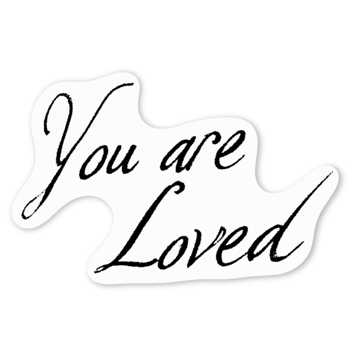 'You are Loved' White Vinyl Decal Sticker - Waterproof Permanent Vinyl Decal for Cars, Windows and Bins (DW052929)