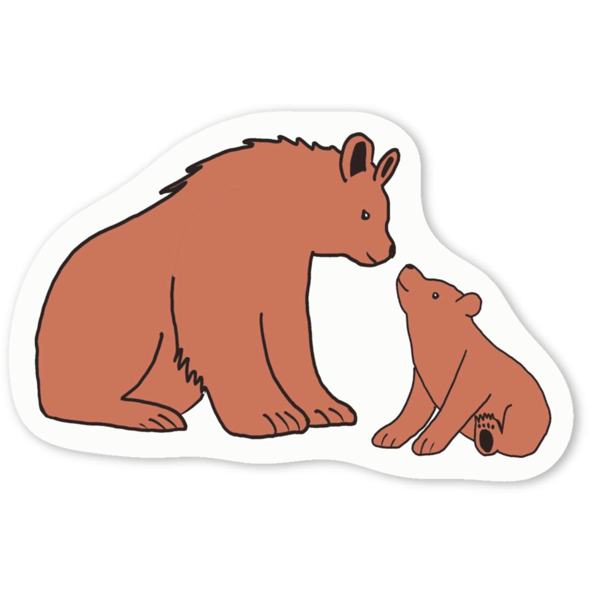 'Bear and Cub' Premium Vinyl Decal Stickers – Waterproof, Durable & Easy to Apply - Ideal for Cars, Windows, Bins and More (DW053016)