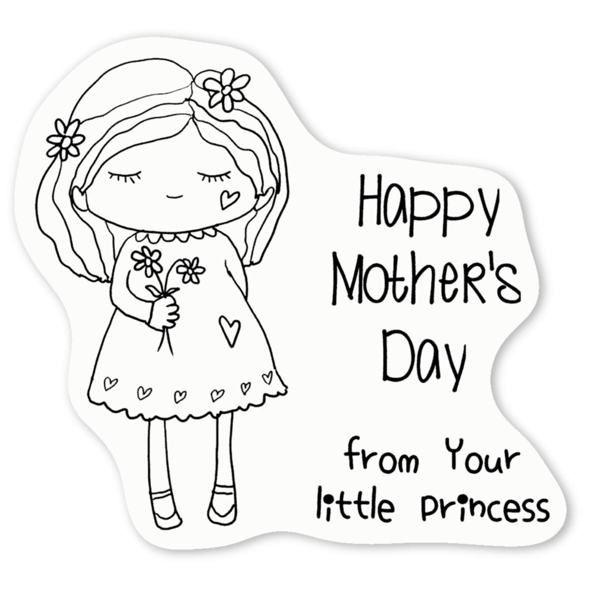 'Happy Mother's Day From Your Princess' Premium Vinyl Decal Stickers – Waterproof, Durable & Easy to Apply - Ideal for Cars, Windows, Bins and More (DW053028)