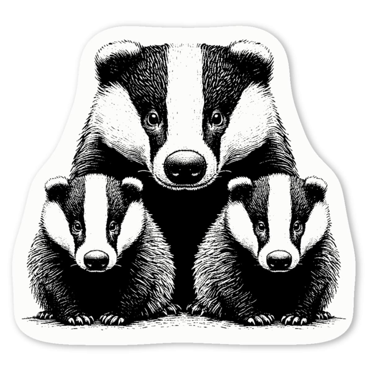 'Badger Family' Premium Vinyl Decal Stickers – Waterproof, Durable & Easy to Apply - Ideal for Cars, Windows, Bins and More (DW053030)