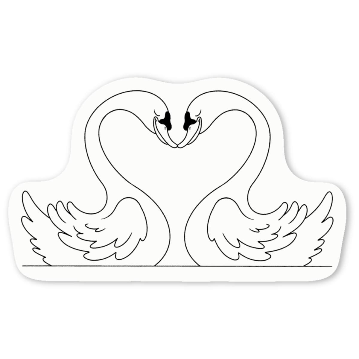4 x 'Swans In Love' White Premium Vinyl Decal Stickers – Waterproof, Durable & Easy to Apply - For Car Bumpers, Windows, Bins & More - Small (50mm) (DW00136712)