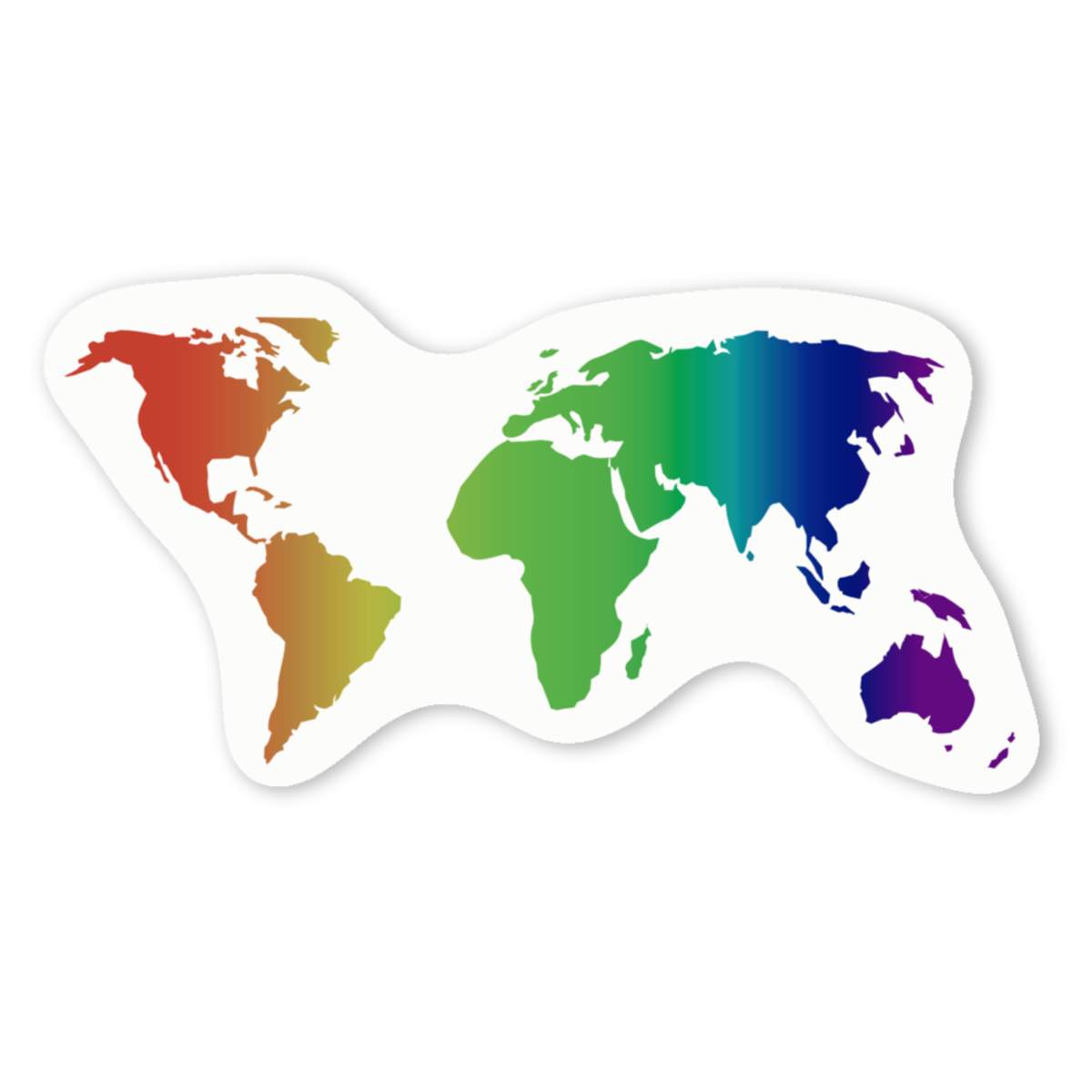 'Rainbow World Map' Premium Vinyl Decal Stickers – Waterproof, Durable & Easy to Apply - Ideal for Cars, Windows, Bins and More (DW053144)