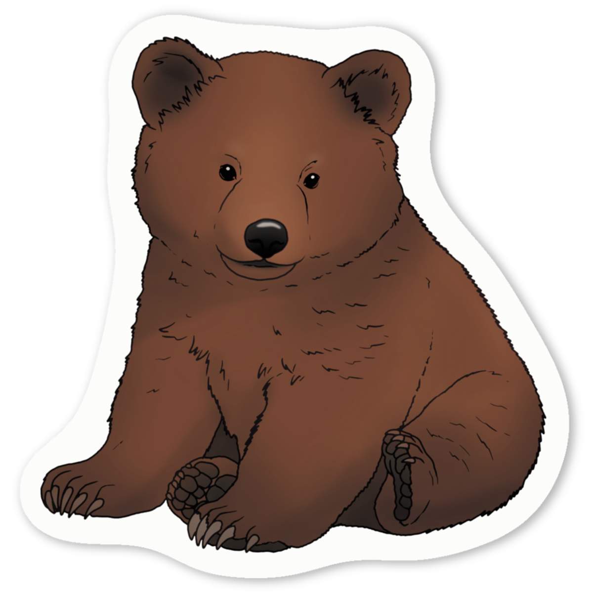 'Bear Cub Sitting' Premium Vinyl Decal Stickers – Waterproof, Durable & Easy to Apply - Ideal for Cars, Windows, Bins and More (DW053203)