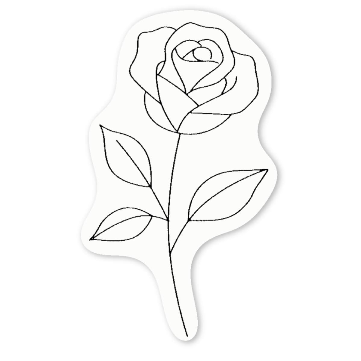 'Single Rose' Premium Vinyl Decal Stickers – Waterproof, Durable & Easy to Apply - Ideal for Cars, Windows, Bins and More (DW053402)