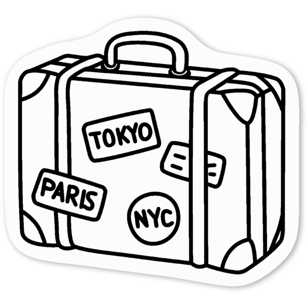 'Travel Suitcase' Premium Vinyl Decal Stickers – Waterproof, Durable & Easy to Apply - Ideal for Cars, Windows, Bins and More (DW053405)