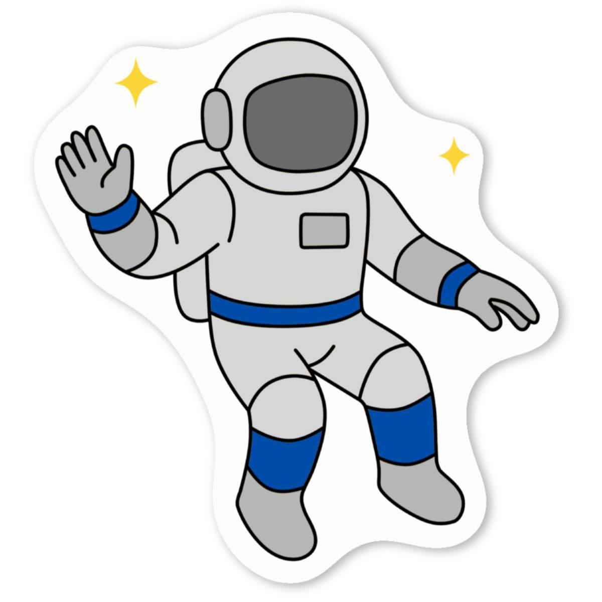 'Astronaut floating in space' Premium Vinyl Decal Stickers – Waterproof, Durable & Easy to Apply - Ideal for Cars, Windows, Bins and More (DW053490)