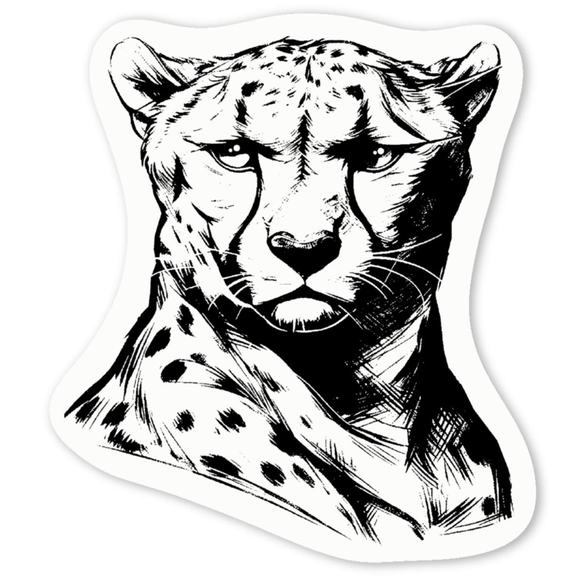 'Cheetah Portrait' Premium Vinyl Decal Stickers – Waterproof, Durable & Easy to Apply - Ideal for Cars, Windows, Bins and More (DW054028)