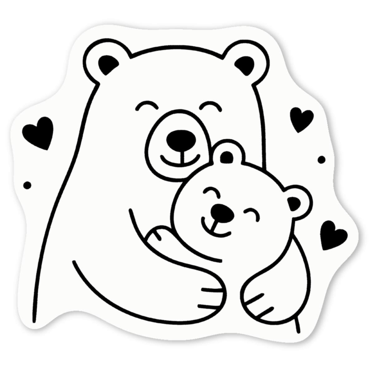 'two bears' Premium Vinyl Decal Stickers – Waterproof, Durable & Easy to Apply - Ideal for Cars, Windows, Bins and More (DW054349)