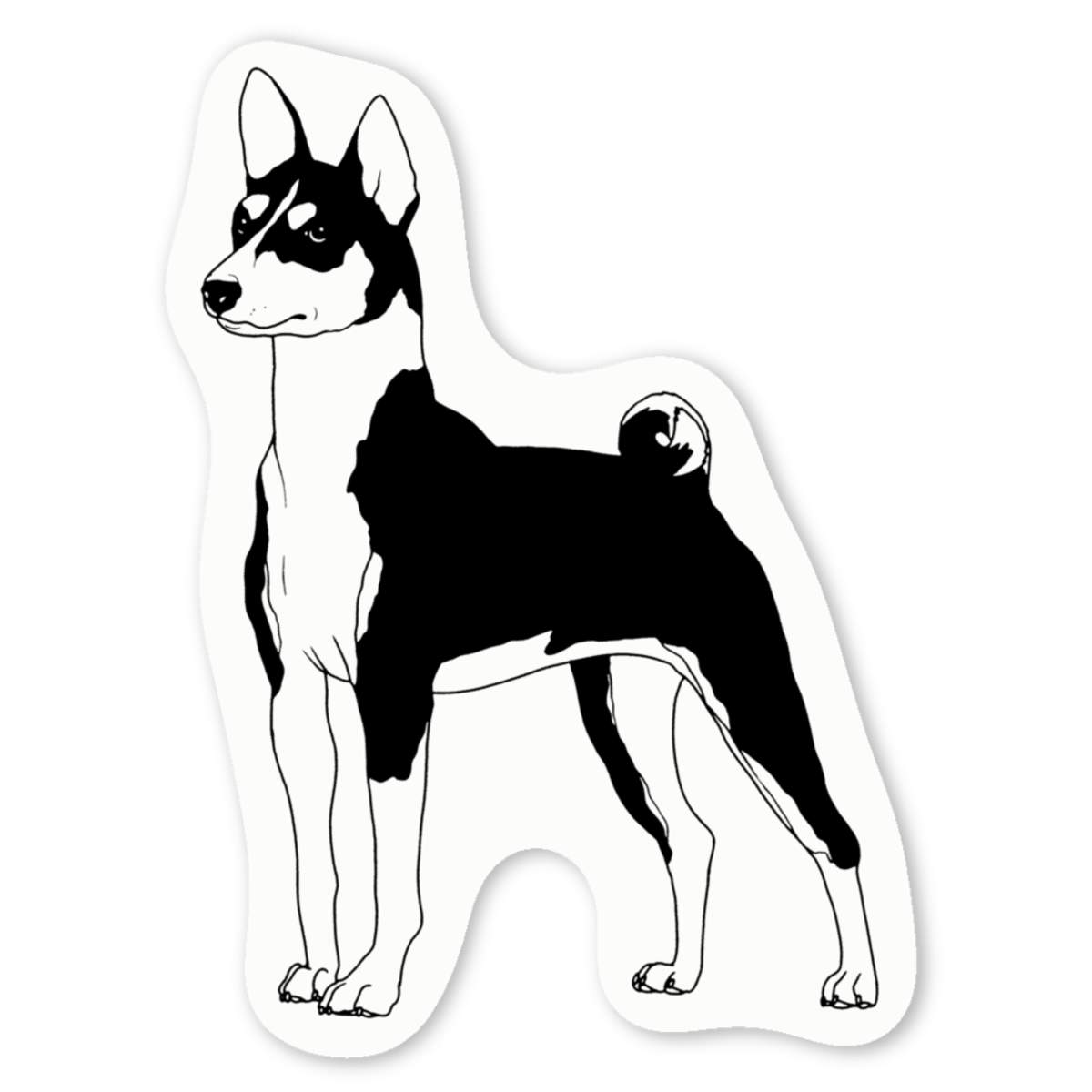 'Standing Basenji Dog' Premium Vinyl Decal Stickers – Waterproof, Durable & Easy to Apply - Ideal for Cars, Windows, Bins and More (DW054566)
