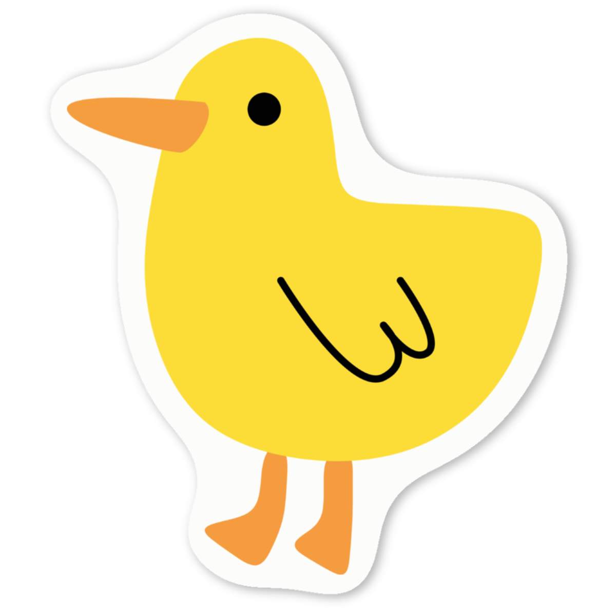 4 x 'Yellow Duck' White Premium Vinyl Decal Stickers – Waterproof, Durable & Easy to Apply - For Car Bumpers, Windows, Bins & More - Small (50mm) (DW00143468)