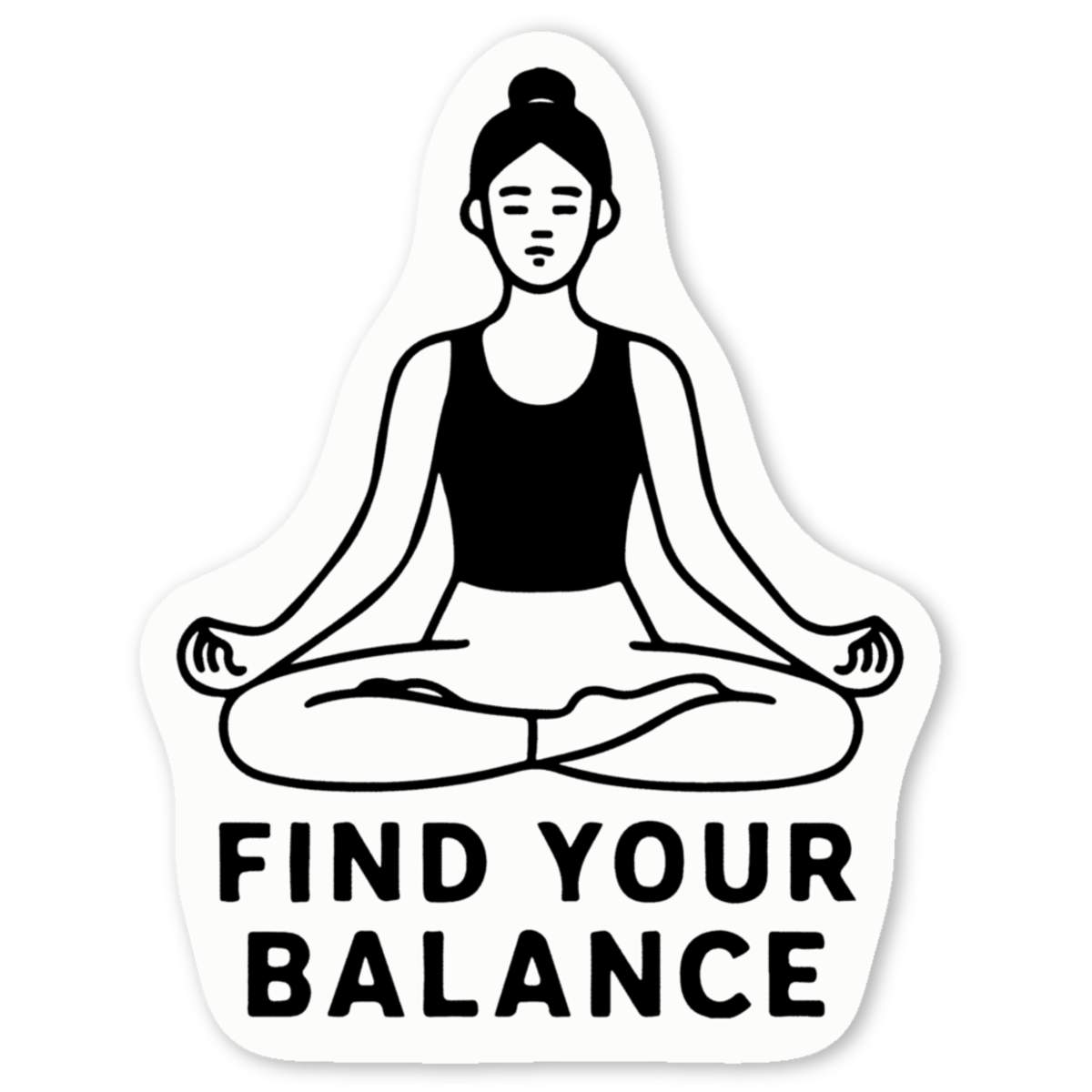 'Yoga Balance Meditation' Premium Vinyl Decal Stickers – Waterproof, Durable & Easy to Apply - Ideal for Cars, Windows, Bins and More (DW055306)