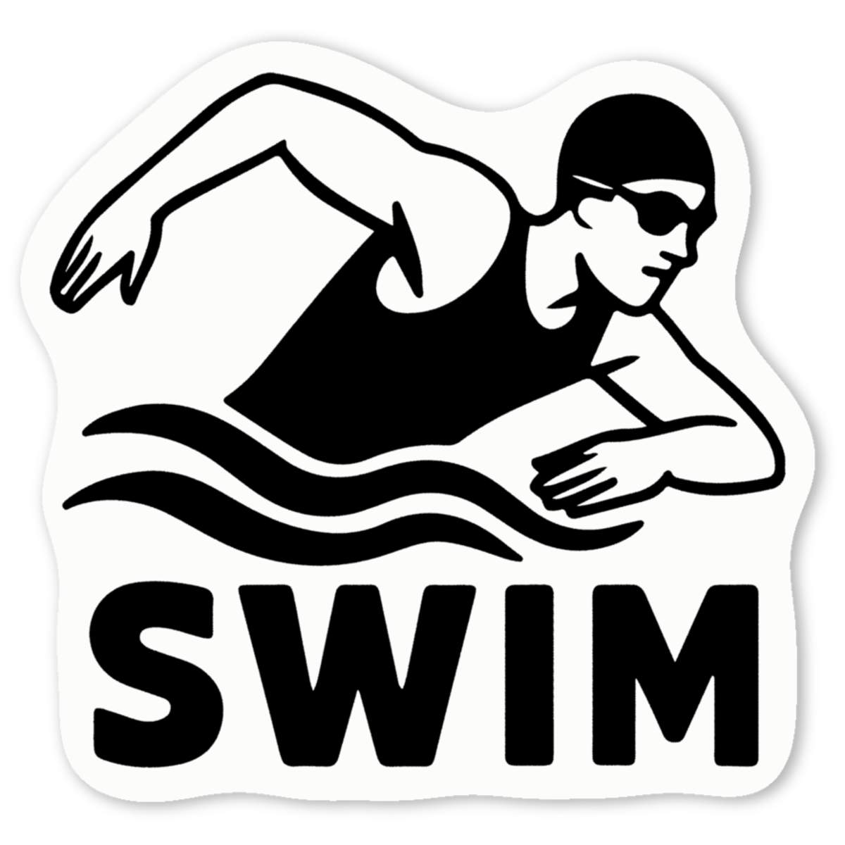 'Swimmer in Water Design' Premium Vinyl Decal Stickers – Waterproof, Durable & Easy to Apply - Ideal for Cars, Windows, Bins and More (DW055525)