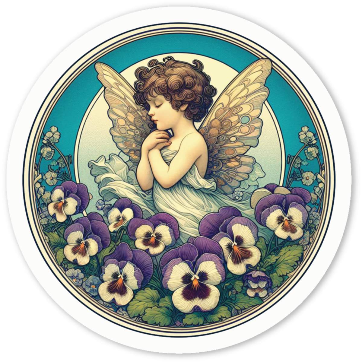 'Pansy Garden Fairy' Premium Vinyl Decal Stickers – Waterproof, Durable & Easy to Apply - Ideal for Cars, Windows, Bins and More (DW055654)