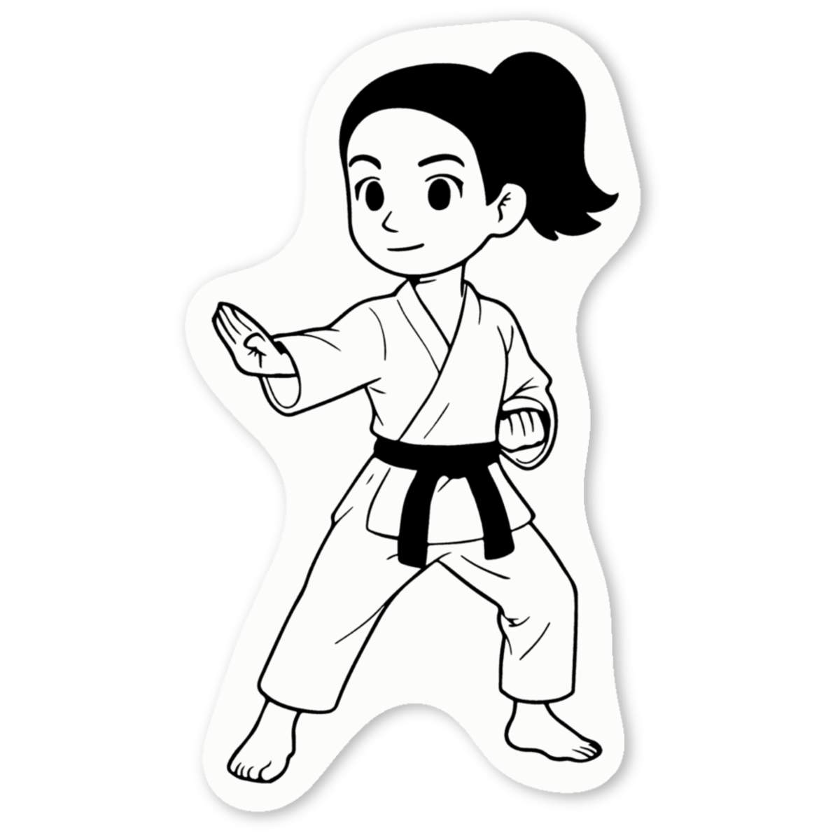 'Karate Girl' Premium Vinyl Decal Stickers – Waterproof, Durable & Easy to Apply - Ideal for Cars, Windows, Bins and More (DW055682)