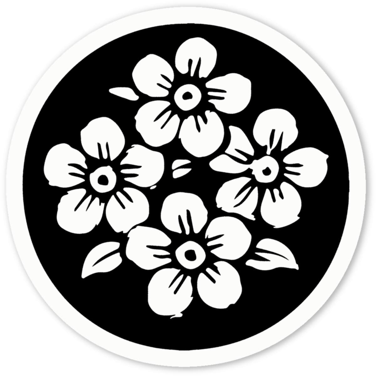 'Forget Me Not Circle' Premium Vinyl Decal Stickers – Waterproof, Durable & Easy to Apply - Ideal for Cars, Windows, Bins and More (DW056071)
