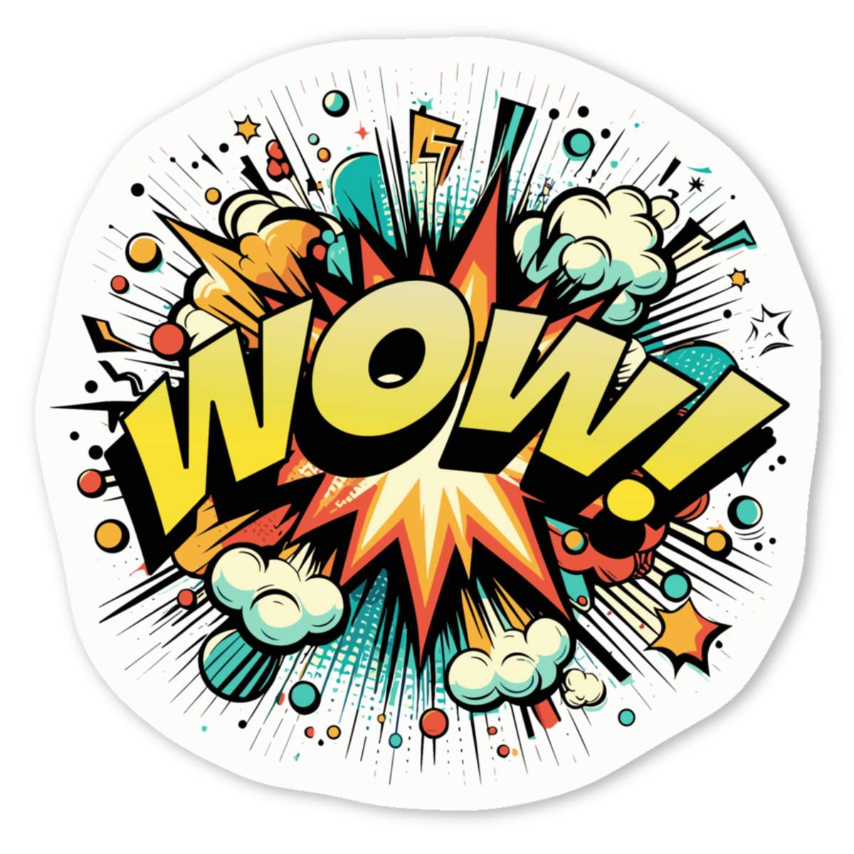 'WOW Comic Book Art' Premium Vinyl Decal Stickers – Waterproof, Durable & Easy to Apply - Ideal for Cars, Windows, Bins and More (DW056104)