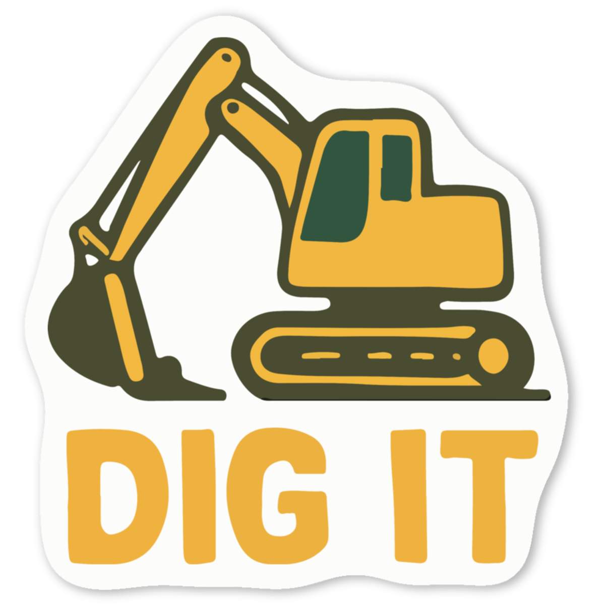 'Excavation Machine Design' Premium Vinyl Decal Stickers – Waterproof, Durable & Easy to Apply - Ideal for Cars, Windows, Bins and More (DW056381)