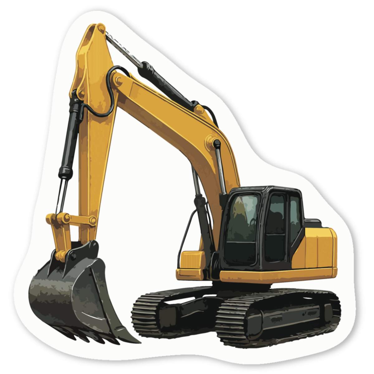 'Digger Construction Vehicle' Premium Vinyl Decal Stickers – Waterproof, Durable & Easy to Apply - Ideal for Cars, Windows, Bins and More (DW056581)