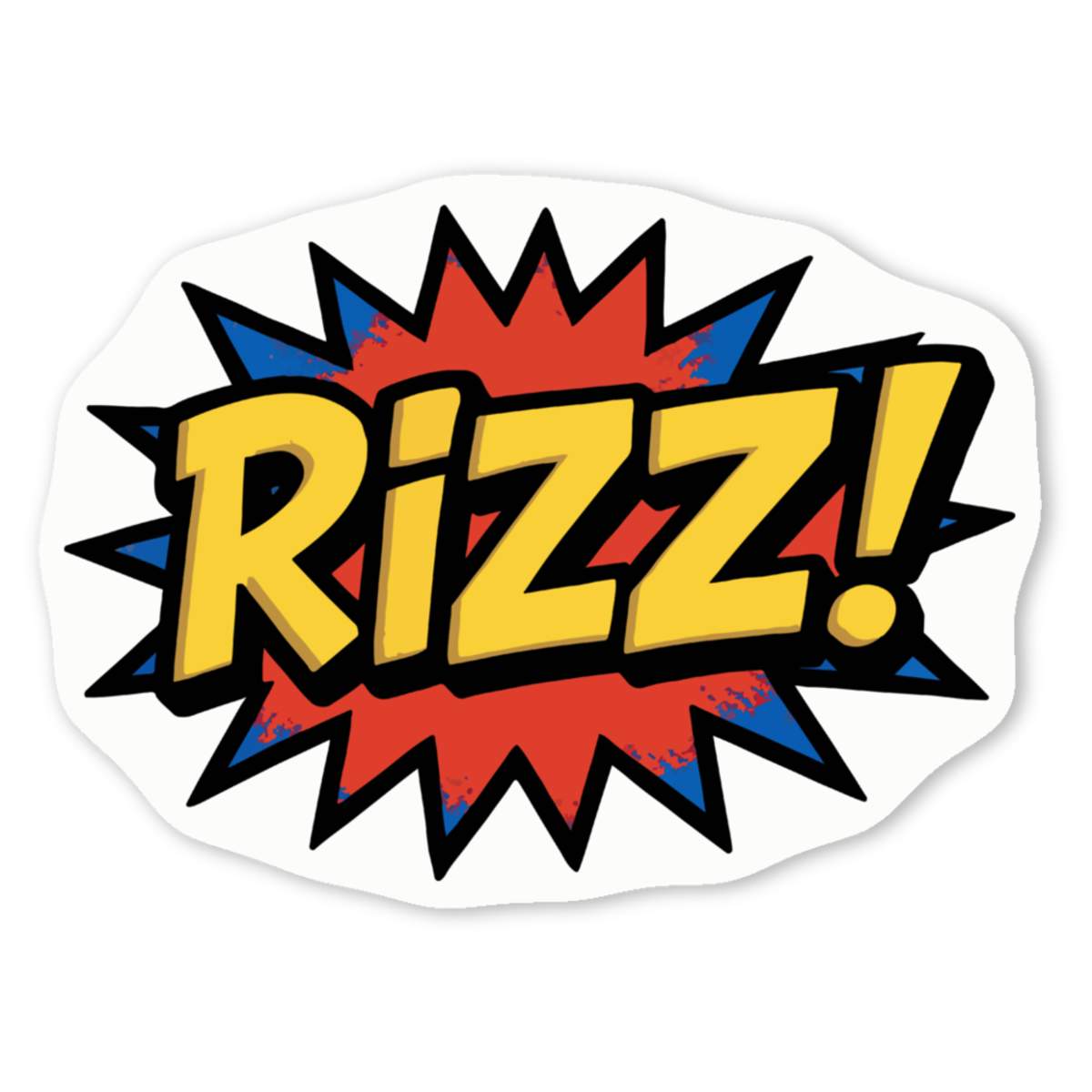 4 x 'Rizz! Word' White Premium Vinyl Decal Stickers – Waterproof, Durable & Easy to Apply - For Car Bumpers, Windows, Bins & More - Small (50mm) (DW00152316)
